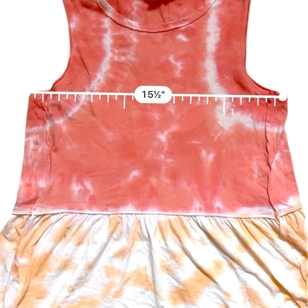 Vanilla Sky Colorful Peach Tie-Dye Sleeveless Fit & Flare Boho Tank Top Womans S - Picture 6 of 7